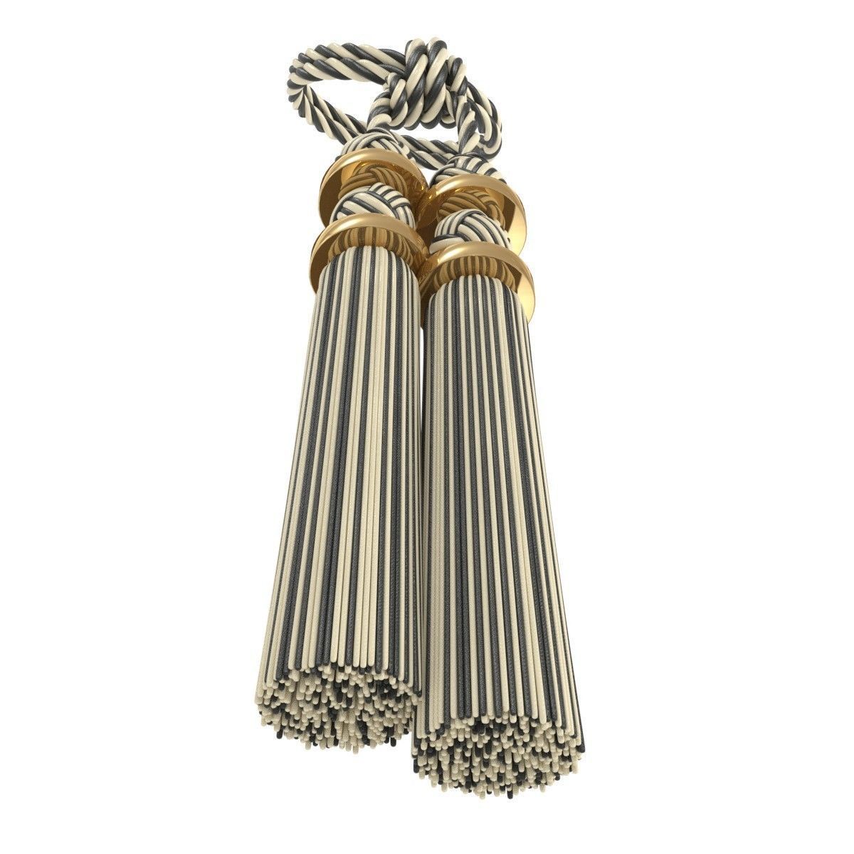 Curtain tassel tieback twisted rope 3D model_2
