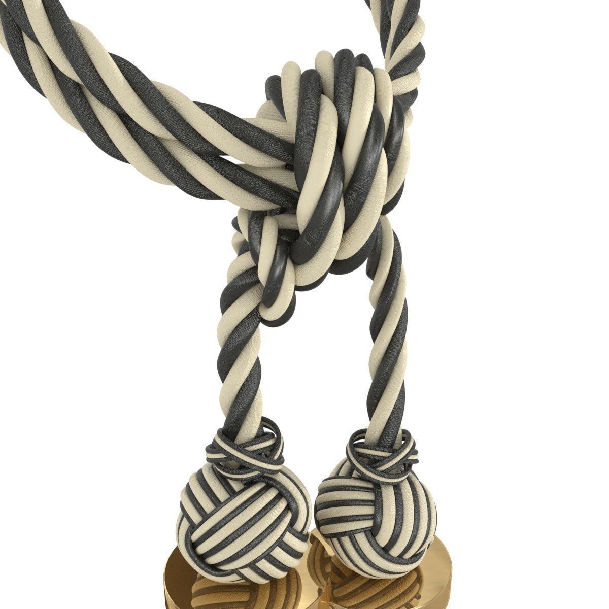 Curtain tassel tieback twisted rope 3D model_3