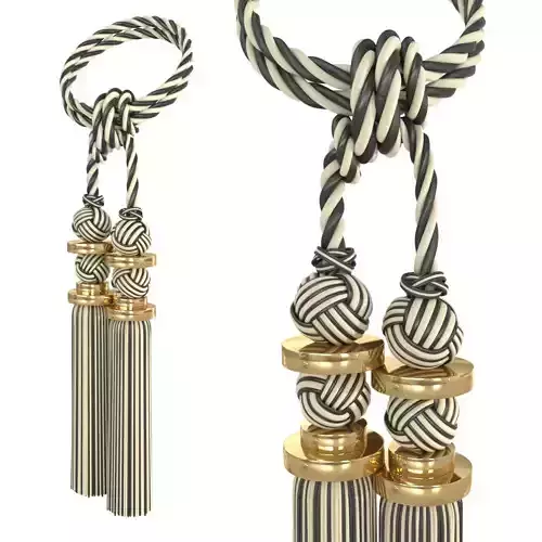 Curtain tassel tieback twisted rope 3D model