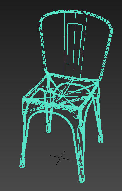 Tolix Chair Low-poly 3D model_1