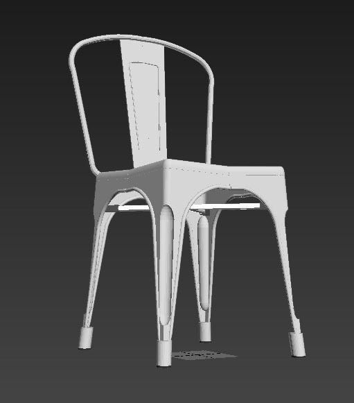 Tolix Chair Low-poly 3D model_3