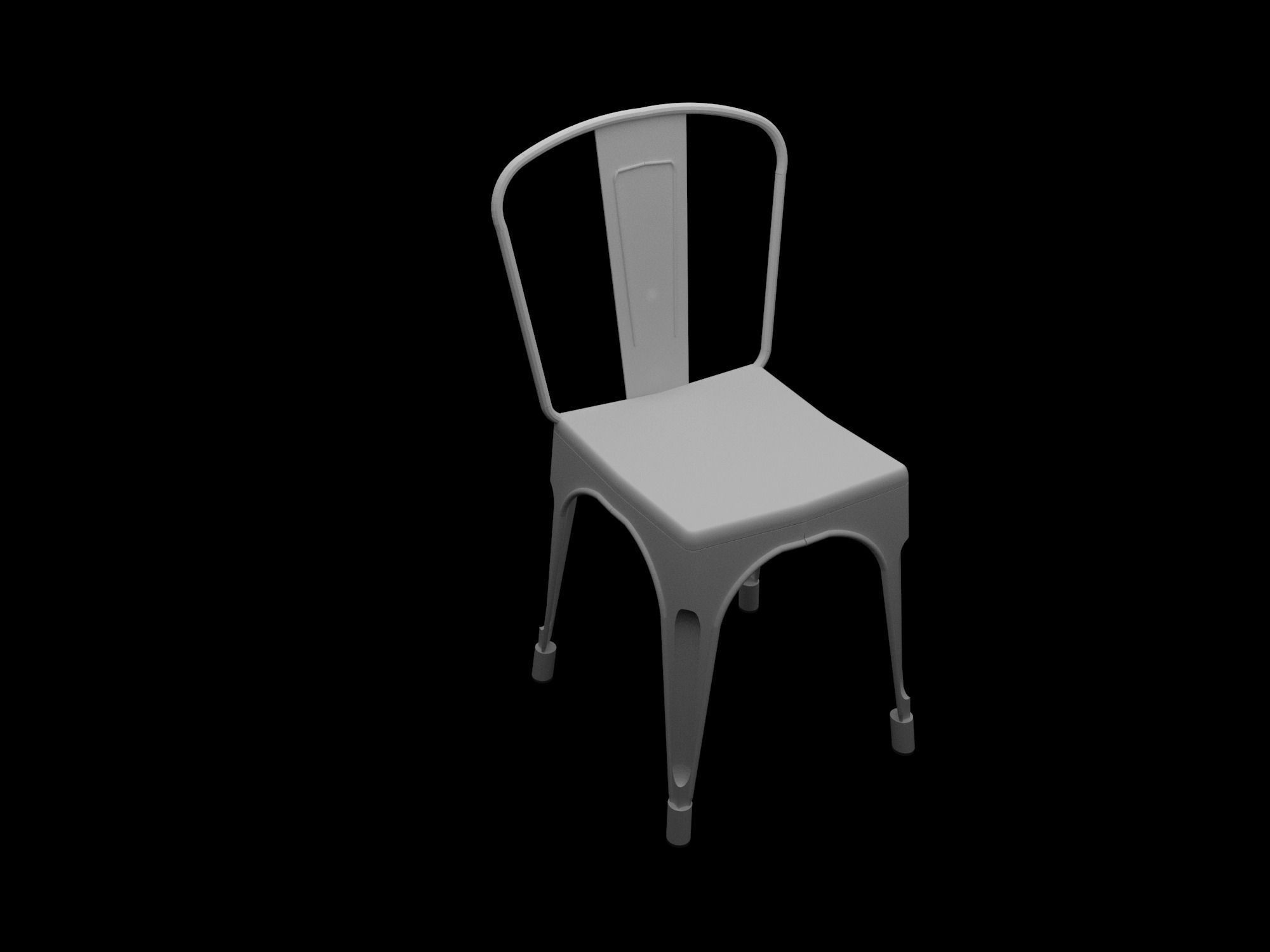 Tolix Chair Low-poly 3D model_4