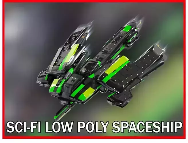 Lowpoly Sci-Fi Spaceship Sci fi Space Craft 50