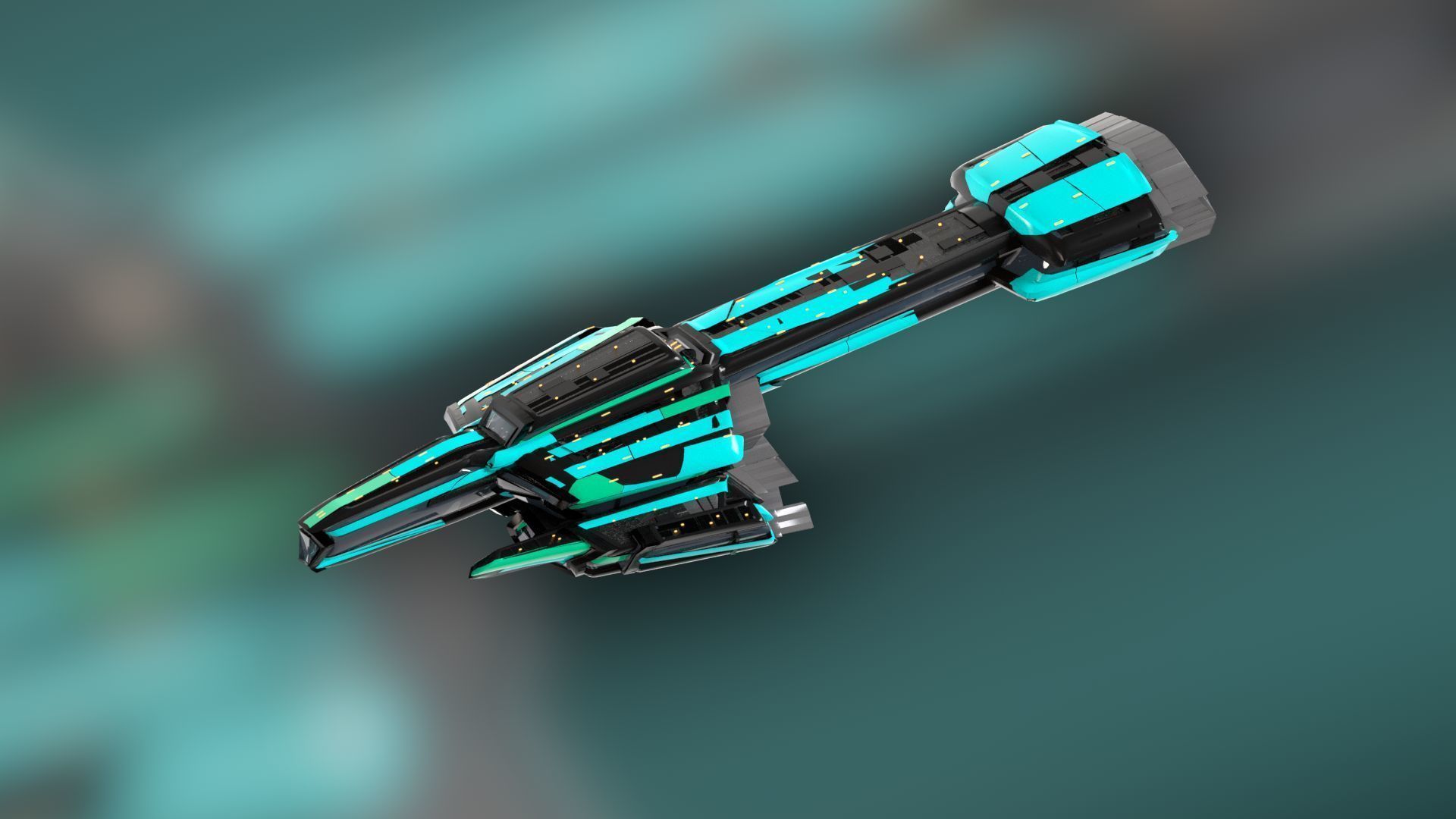 3D model Lowpoly Sci-Fi Spaceship Sci fi Space Craft 48 VR / AR / low ...