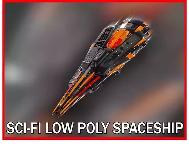 Lowpoly Sci-Fi Spaceship Sci fi Space Craft 43 Low-poly 3D model