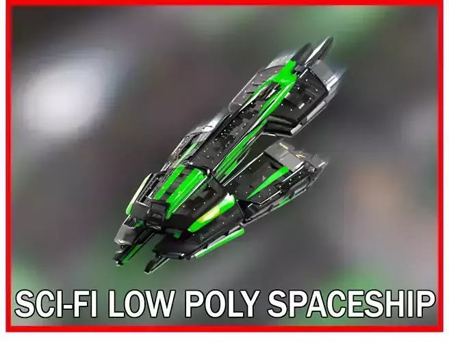 Lowpoly Sci-Fi Spaceship Sci fi Space Craft 42