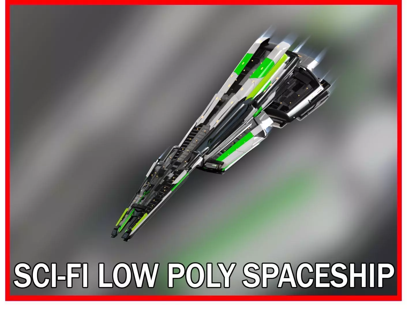Lowpoly Sci-Fi Spaceship Sci fi Space Craft 41 Low-poly 3D model_0