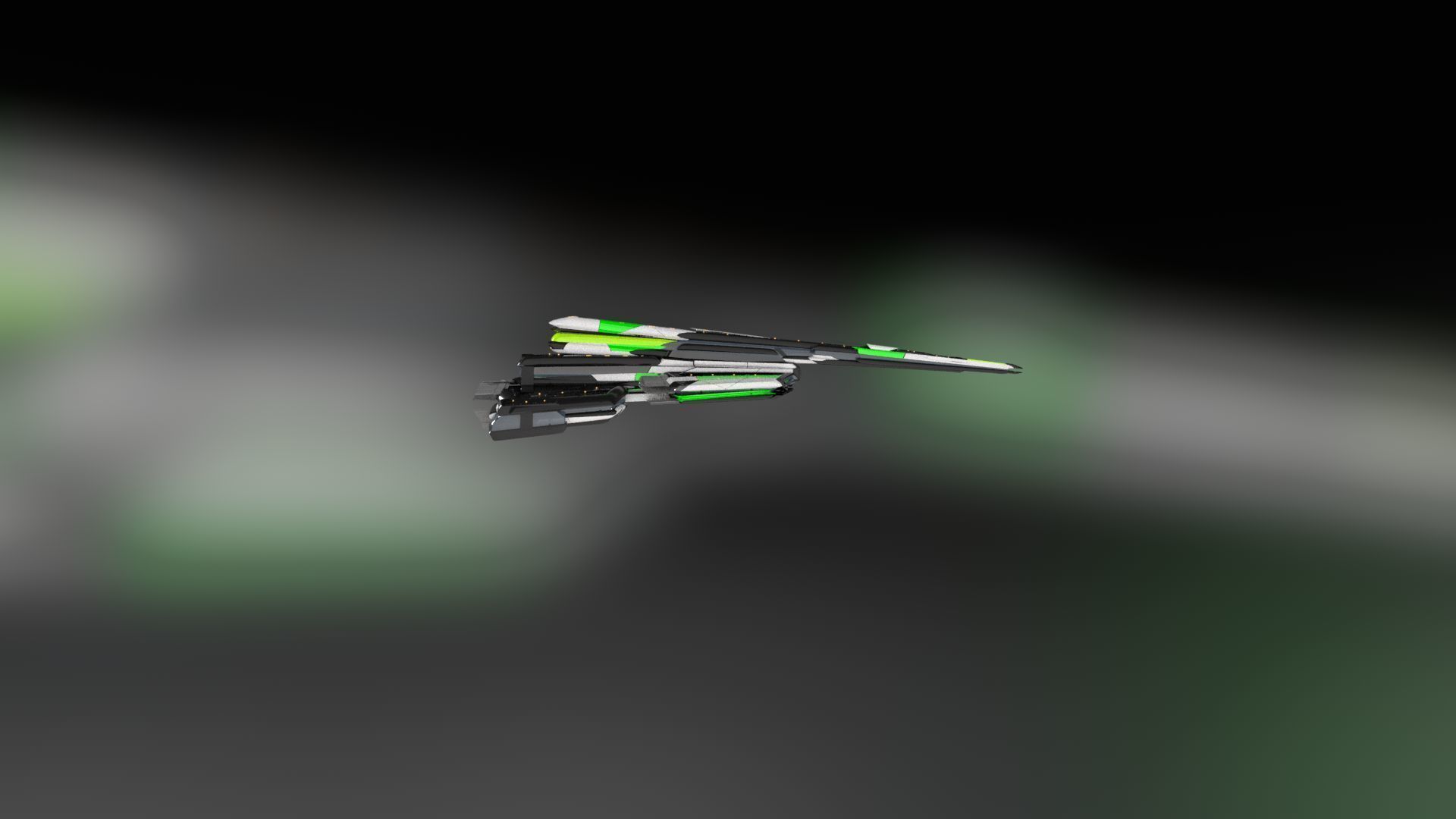 Lowpoly Sci-Fi Spaceship Sci fi Space Craft 41 Low-poly 3D model_2