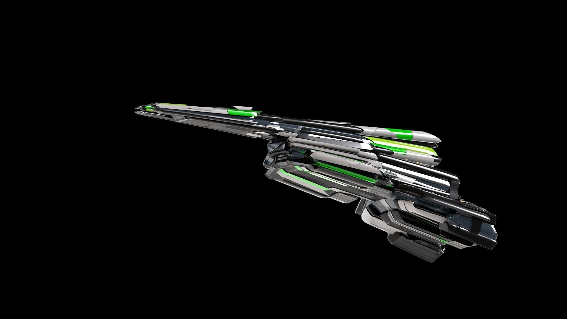 Lowpoly Sci-Fi Spaceship Sci fi Space Craft 41 Low-poly 3D model_7