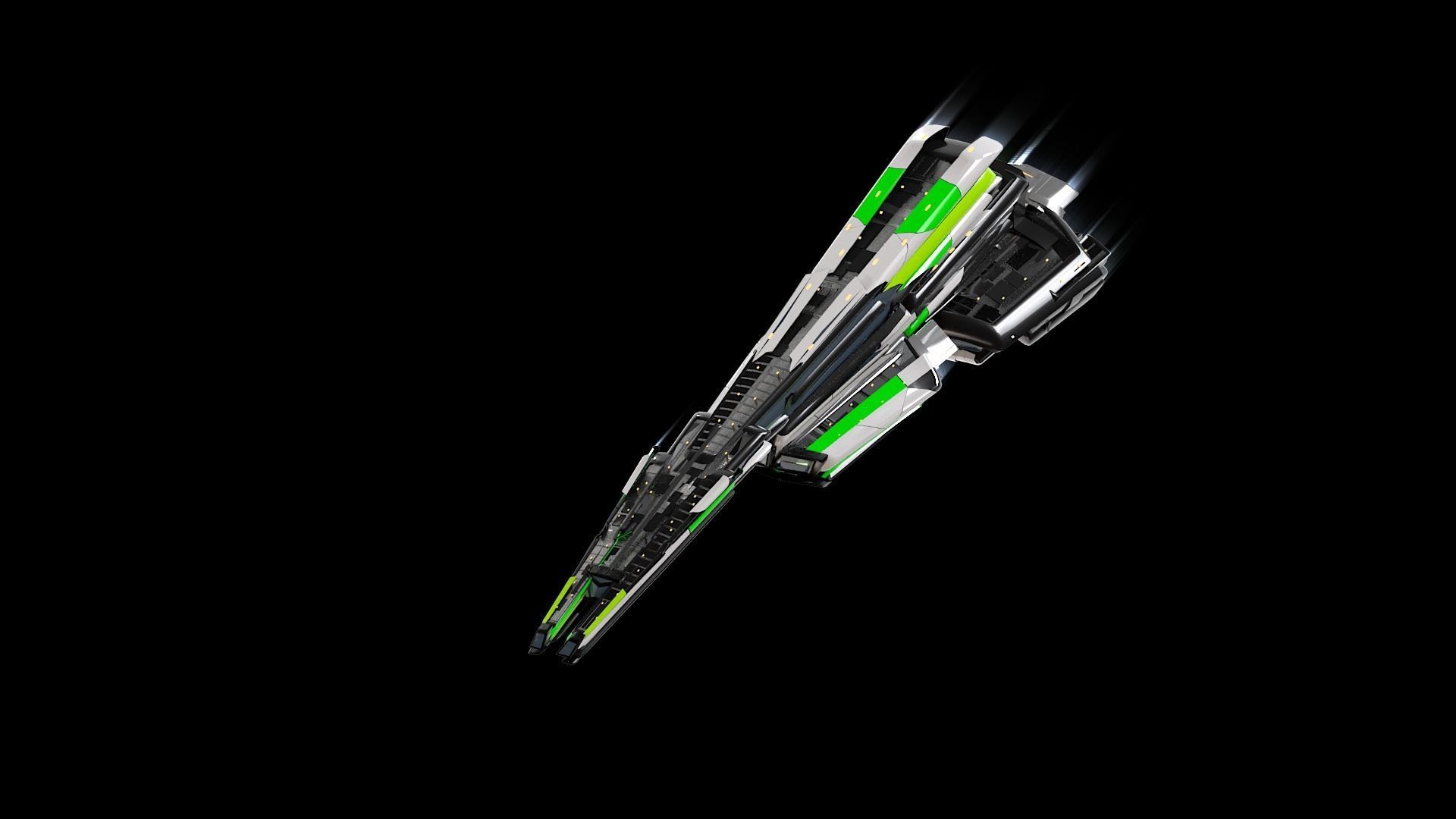 Lowpoly Sci-Fi Spaceship Sci fi Space Craft 41 Low-poly 3D model_5