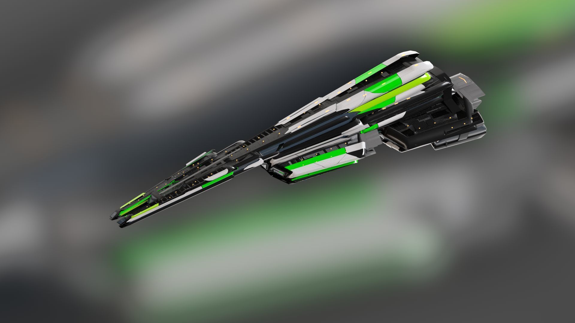 Lowpoly Sci-Fi Spaceship Sci fi Space Craft 41 Low-poly 3D model_6