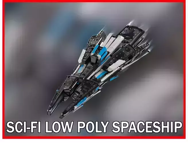 Lowpoly Sci-Fi Spaceship Sci fi Space Craft 40