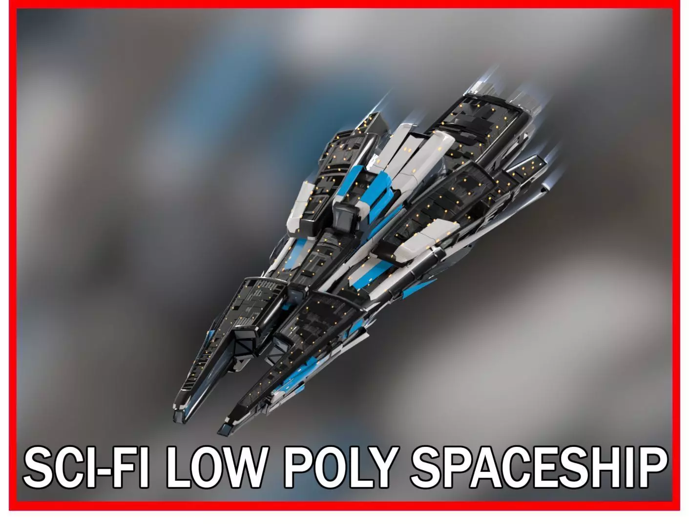 Lowpoly Sci-Fi Spaceship Sci fi Space Craft 40 Low-poly 3D model_0