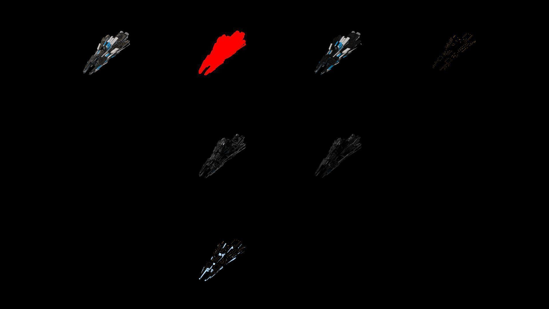 Lowpoly Sci-Fi Spaceship Sci fi Space Craft 40 Low-poly 3D model_4