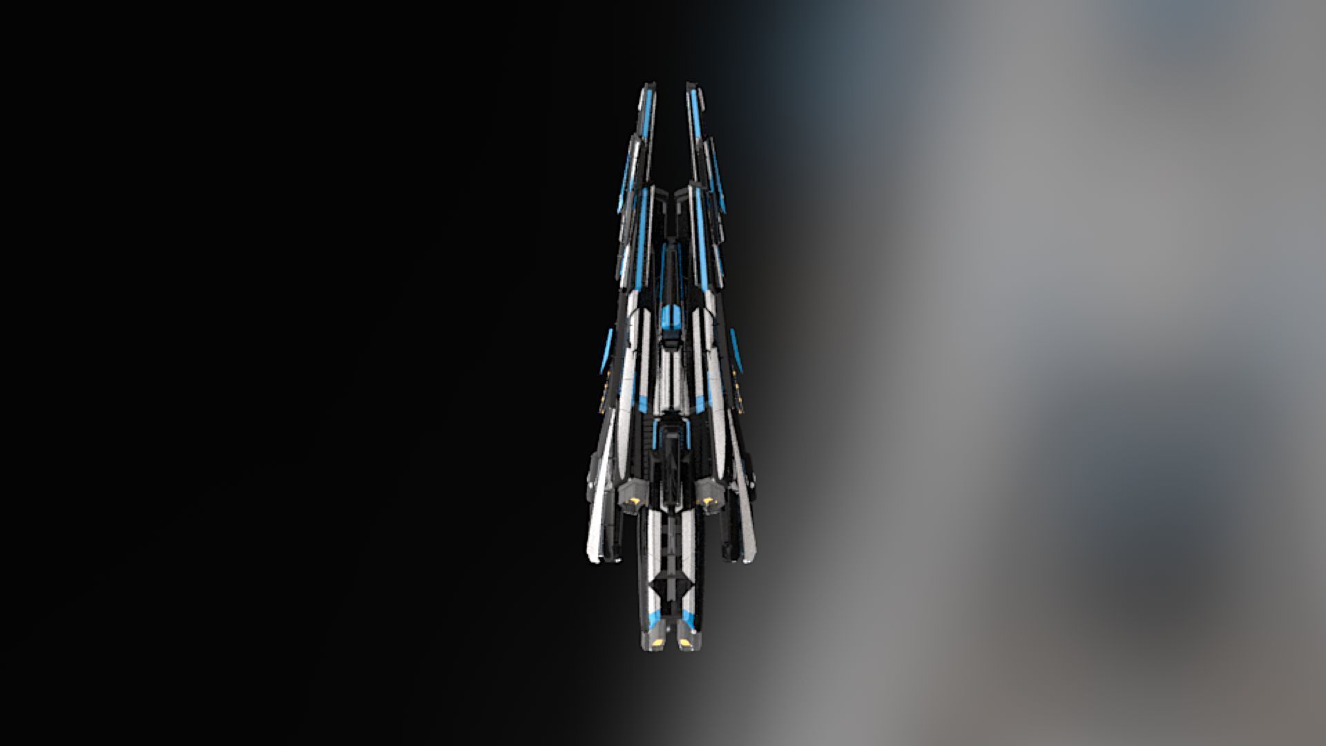 Lowpoly Sci-Fi Spaceship Sci fi Space Craft 40 Low-poly 3D model_3