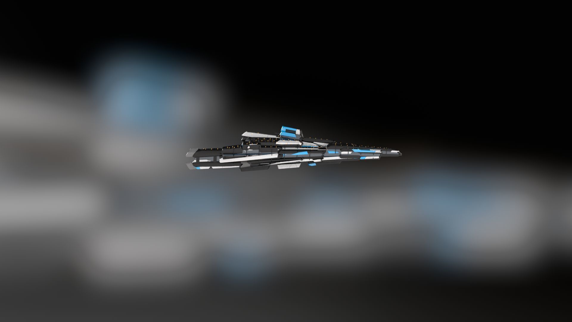 Lowpoly Sci-Fi Spaceship Sci fi Space Craft 40 Low-poly 3D model_2