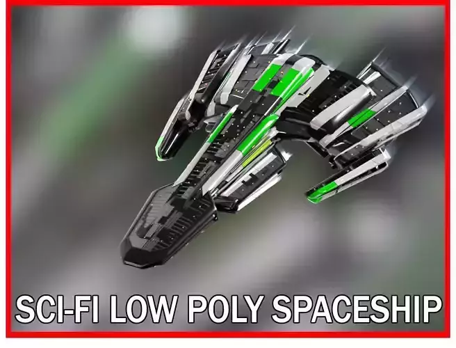 Lowpoly Sci-Fi Spaceship Sci fi Space Craft 39