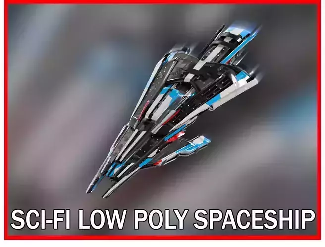 Lowpoly Sci-Fi Spaceship Sci fi Space Craft 38