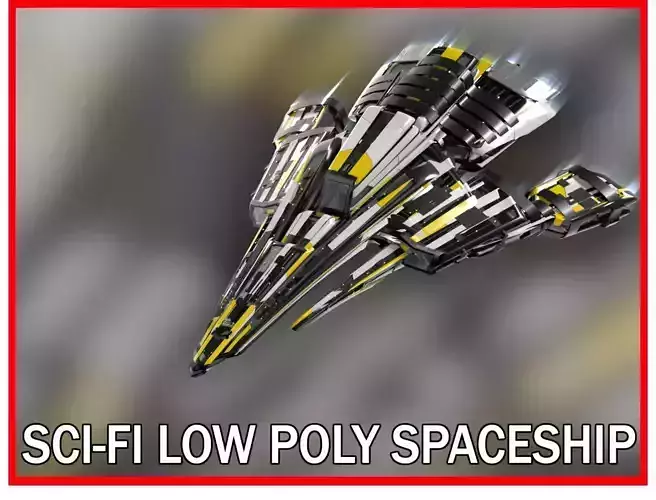 Lowpoly Sci-Fi Spaceship Sci fi Space Craft 35