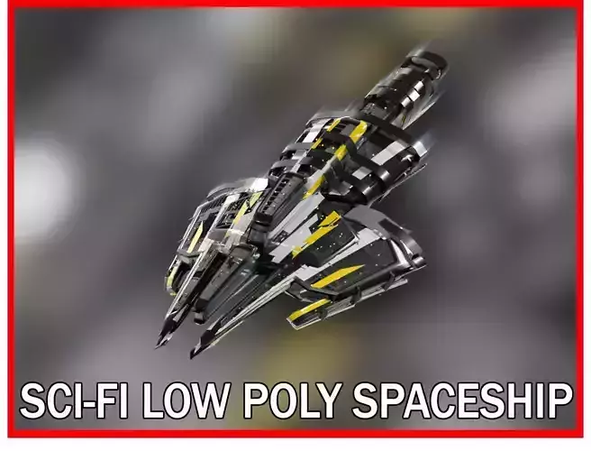 Lowpoly Sci-Fi Spaceship Sci fi Space Craft 34