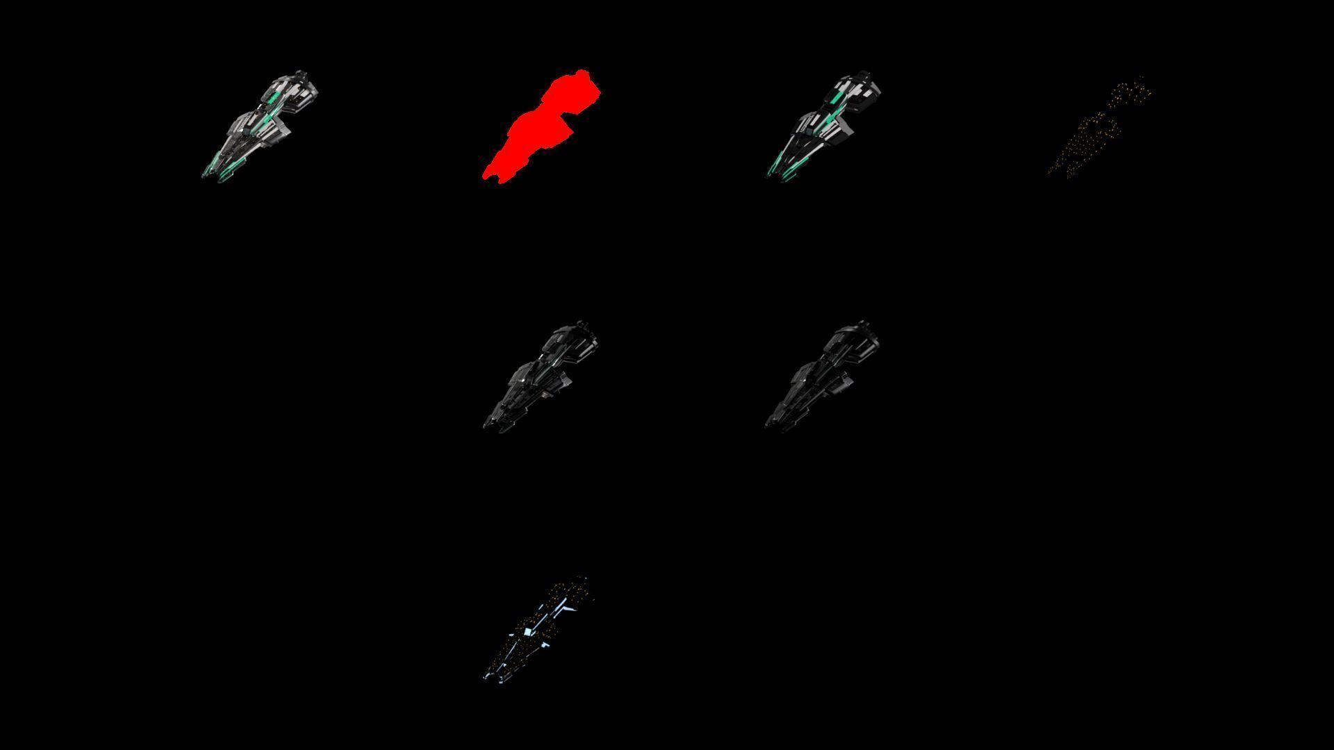 Lowpoly Sci-Fi Spaceship Sci fi Space Craft 33 Low-poly 3D model_4