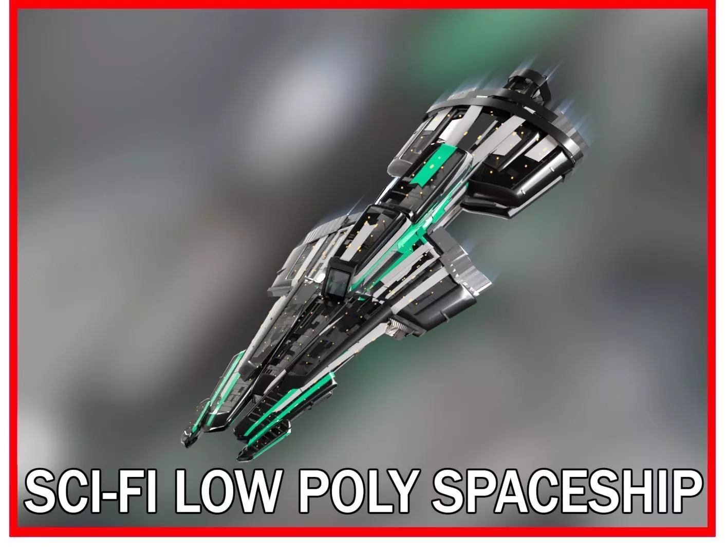 Lowpoly Sci-Fi Spaceship Sci fi Space Craft 33 Low-poly 3D model_0