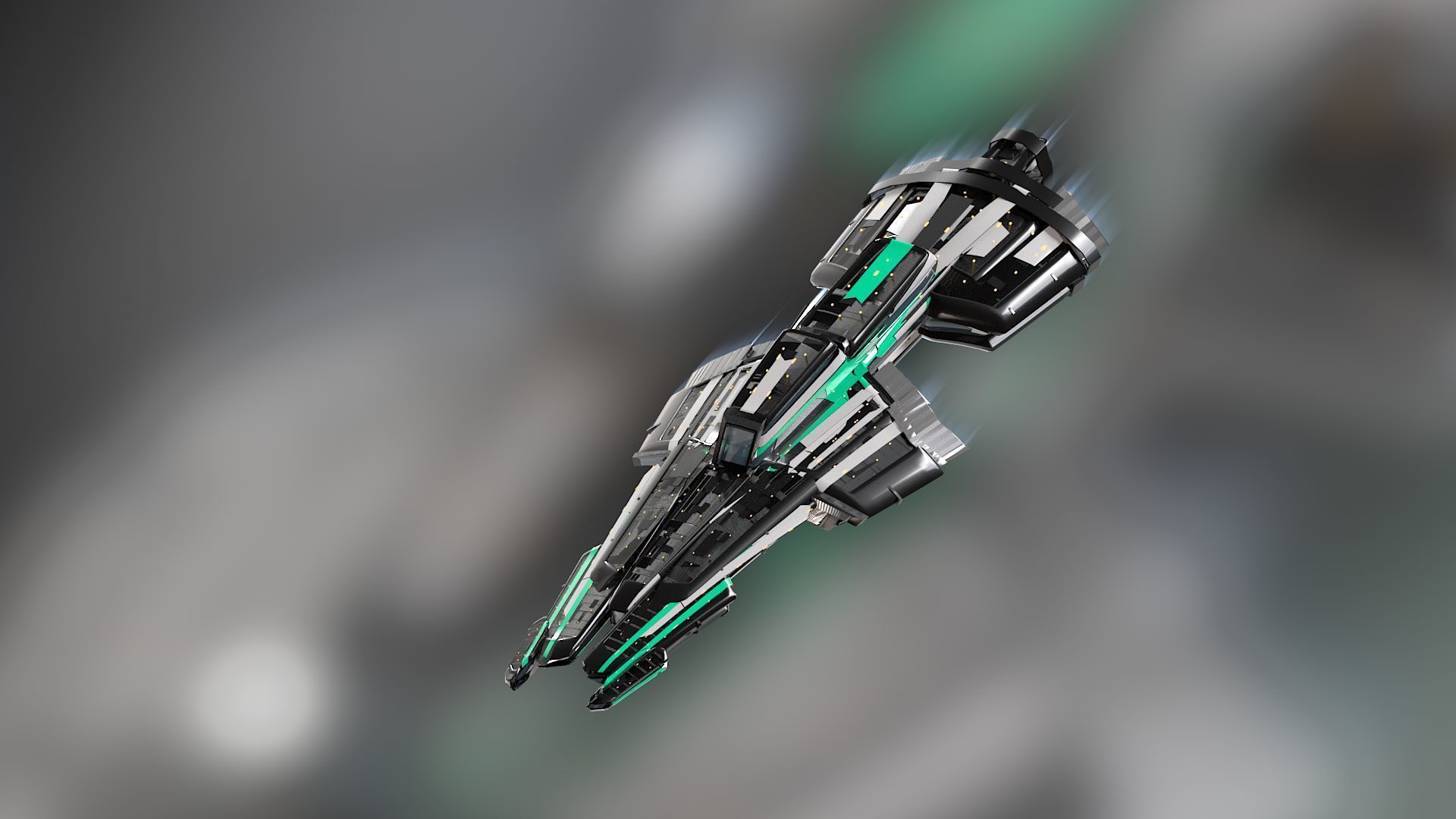 Lowpoly Sci-Fi Spaceship Sci fi Space Craft 33 Low-poly 3D model_1