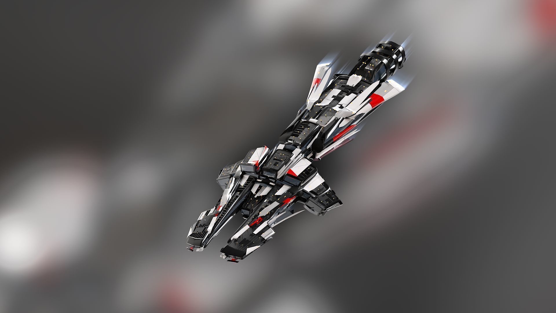 Lowpoly Sci-Fi Spaceship Sci fi Space Craft 32 Low-poly 3D model_1