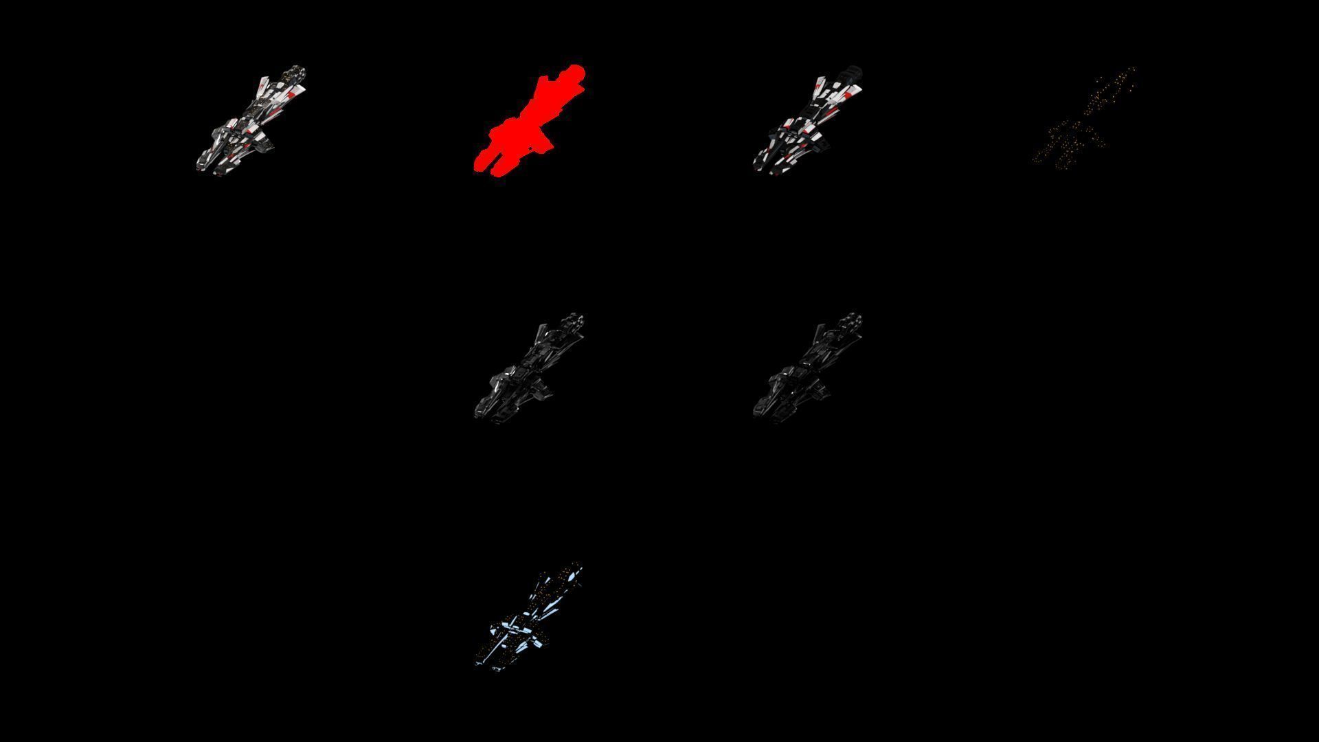 Lowpoly Sci-Fi Spaceship Sci fi Space Craft 32 Low-poly 3D model_4