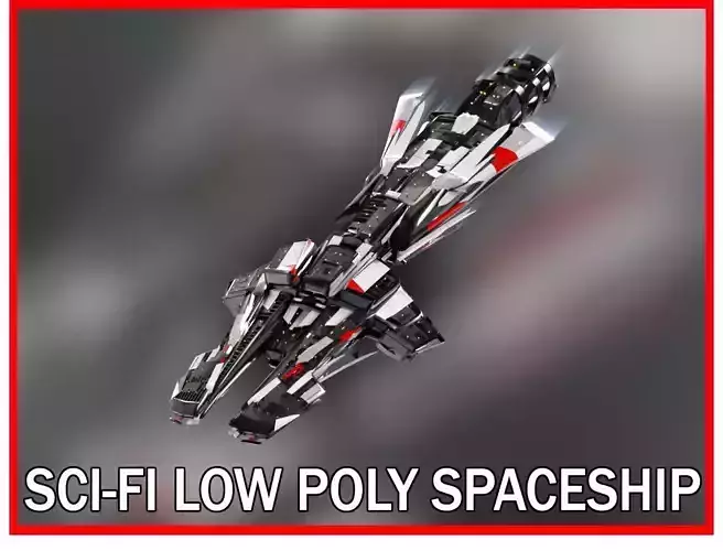 Lowpoly Sci-Fi Spaceship Sci fi Space Craft 32