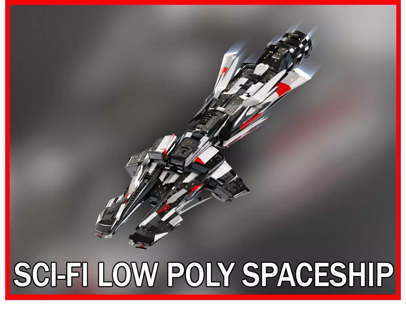 Lowpoly Sci-Fi Spaceship Sci fi Space Craft 32 Low-poly 3D model_0