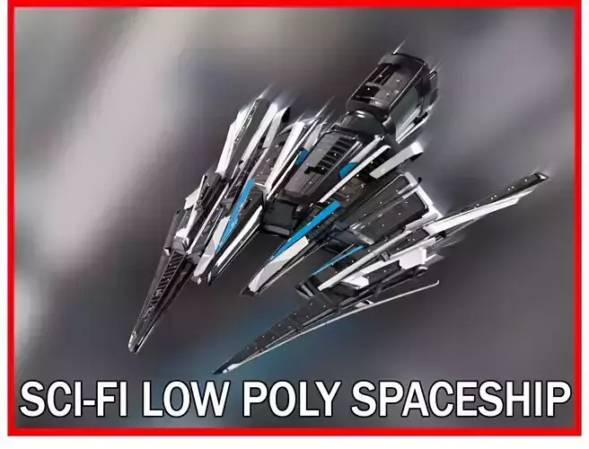 Lowpoly Sci-Fi Spaceship Sci fi Space Craft 31
