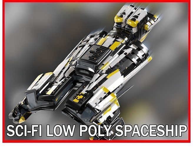 3D model Lowpoly Sci-Fi Spaceship Sci fi Space Craft 28 VR / AR / low ...