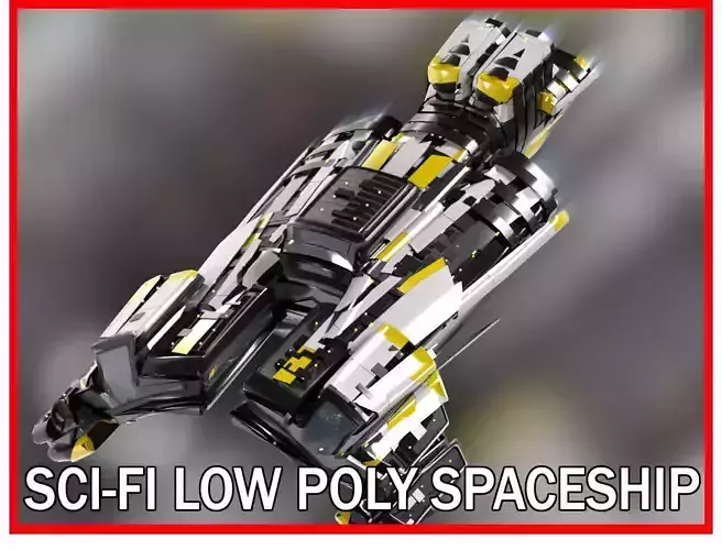 Lowpoly Sci-Fi Spaceship Sci fi Space Craft 28