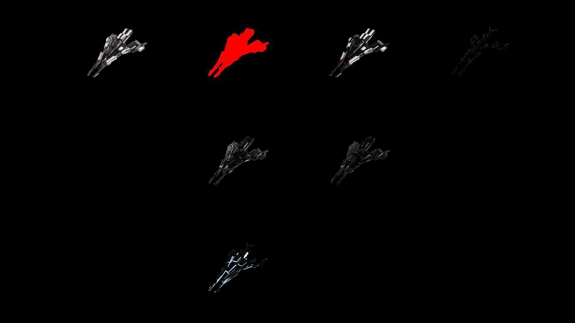 Lowpoly Sci-Fi Spaceship Sci fi Space Craft 27 Low-poly 3D model_4