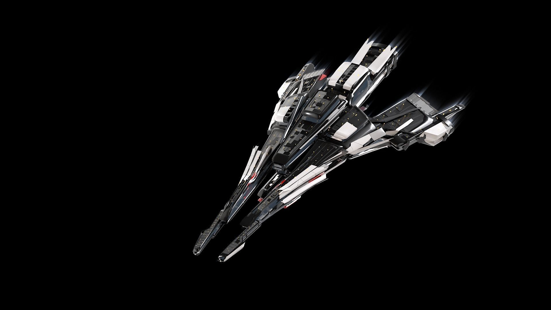 Lowpoly Sci-Fi Spaceship Sci fi Space Craft 27 Low-poly 3D model_5