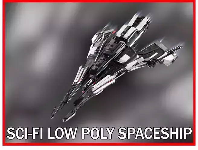 Lowpoly Sci-Fi Spaceship Sci fi Space Craft 27