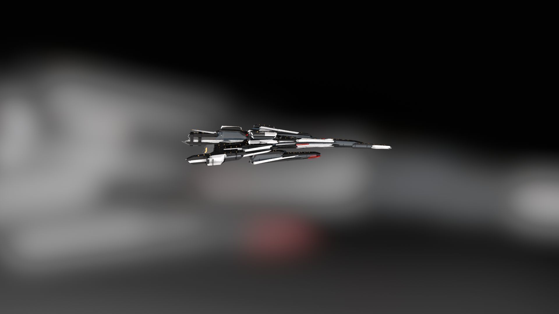 Lowpoly Sci-Fi Spaceship Sci fi Space Craft 27 Low-poly 3D model_2