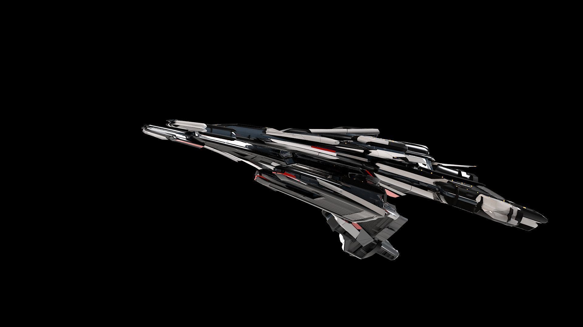 Lowpoly Sci-Fi Spaceship Sci fi Space Craft 27 Low-poly 3D model_7