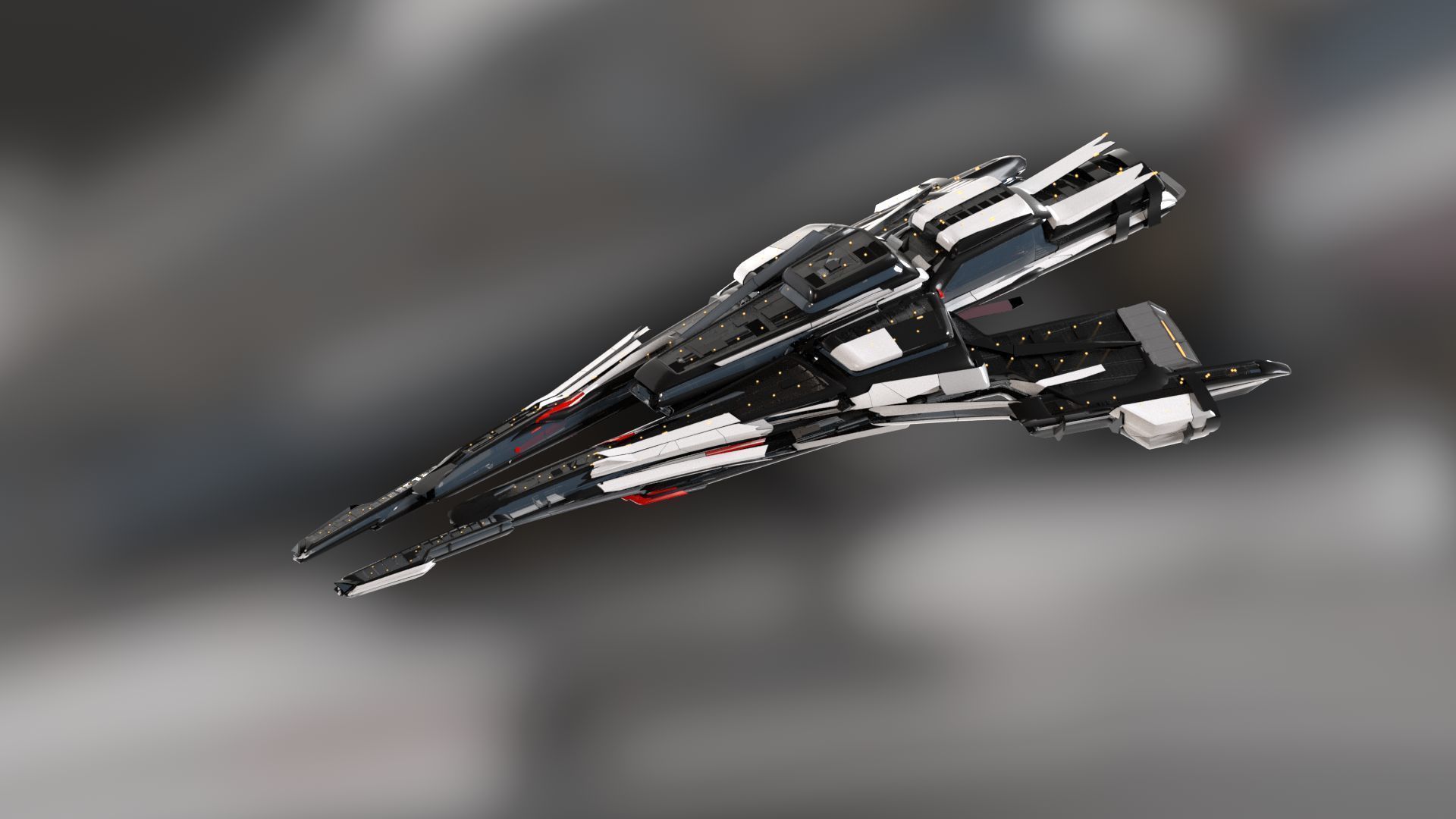 Lowpoly Sci-Fi Spaceship Sci fi Space Craft 27 Low-poly 3D model_6