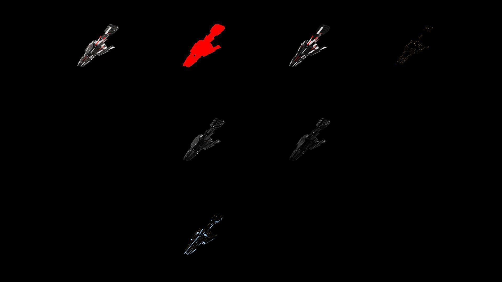 Lowpoly Sci-Fi Spaceship Sci fi Space Craft 25 Low-poly 3D model_4