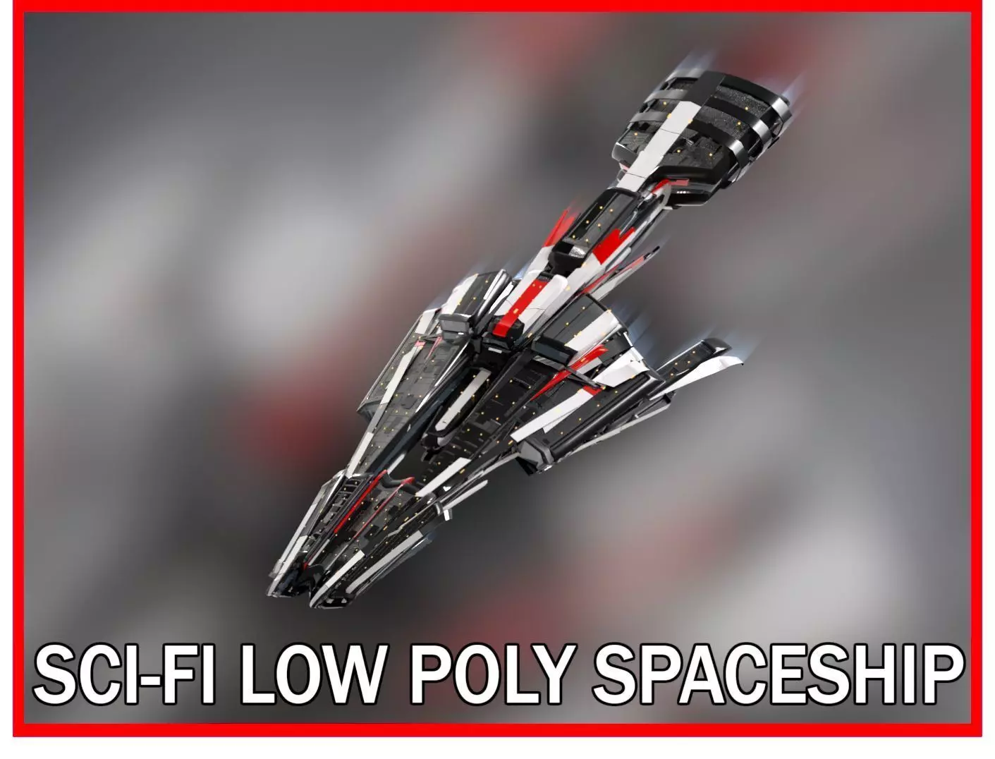 Lowpoly Sci-Fi Spaceship Sci fi Space Craft 25 Low-poly 3D model_0