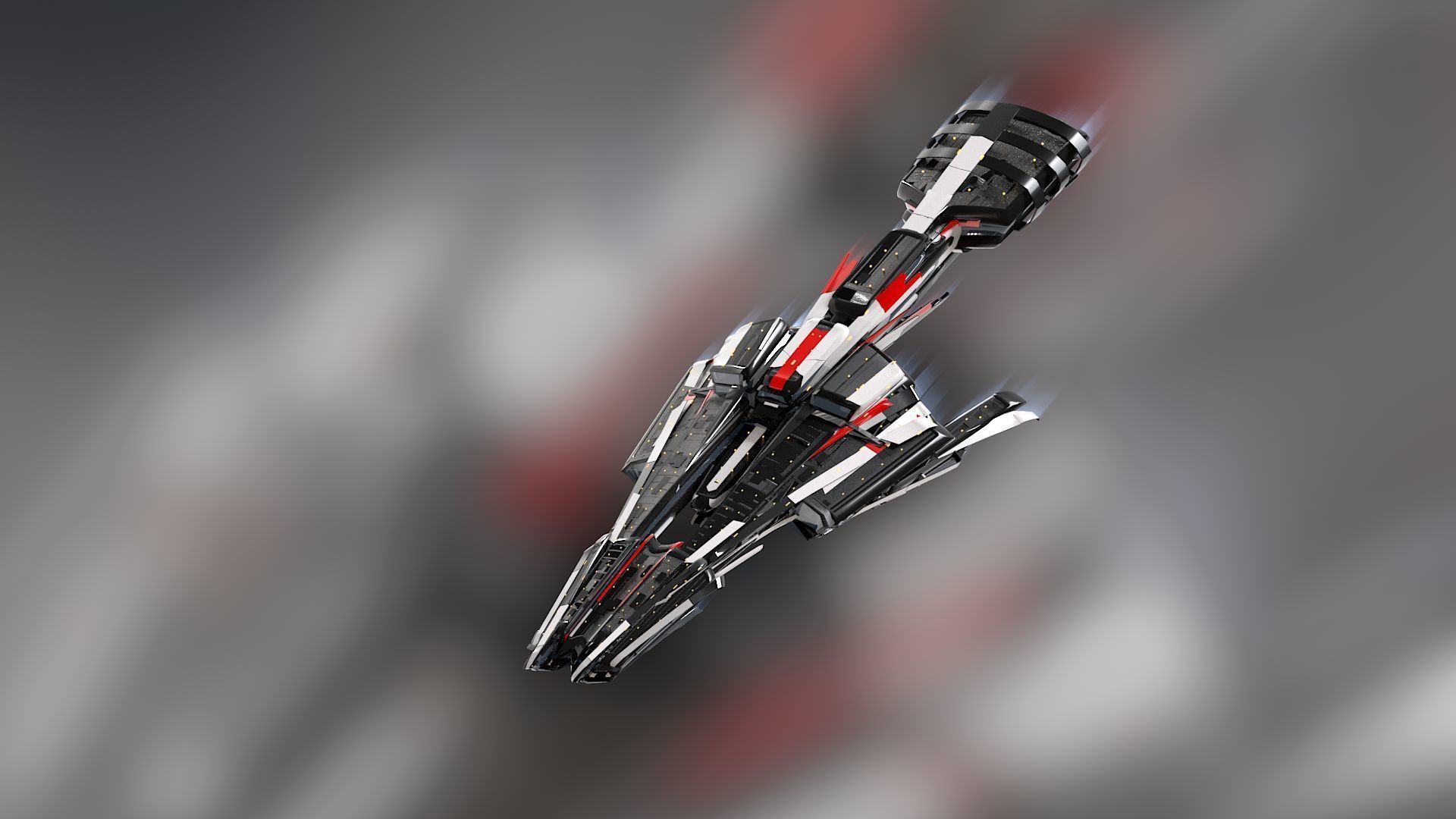 Lowpoly Sci-Fi Spaceship Sci fi Space Craft 25 Low-poly 3D model_1