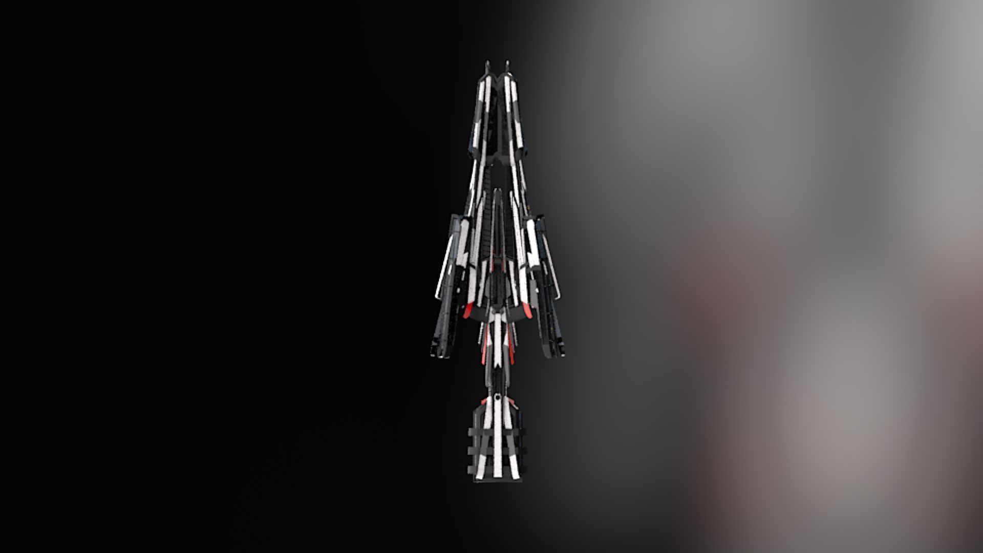 Lowpoly Sci-Fi Spaceship Sci fi Space Craft 25 Low-poly 3D model_3