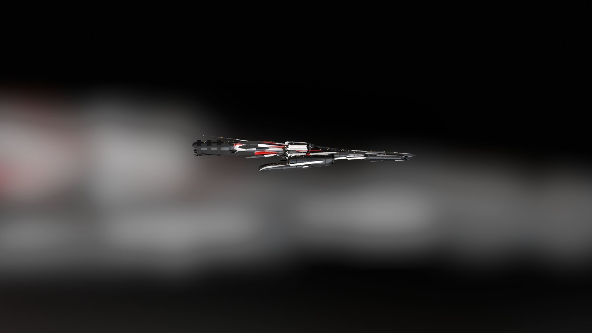 Lowpoly Sci-Fi Spaceship Sci fi Space Craft 25 Low-poly 3D model_2