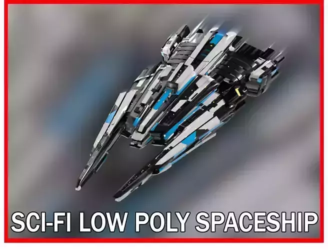 Lowpoly Sci-Fi Spaceship Sci fi Space Craft 21