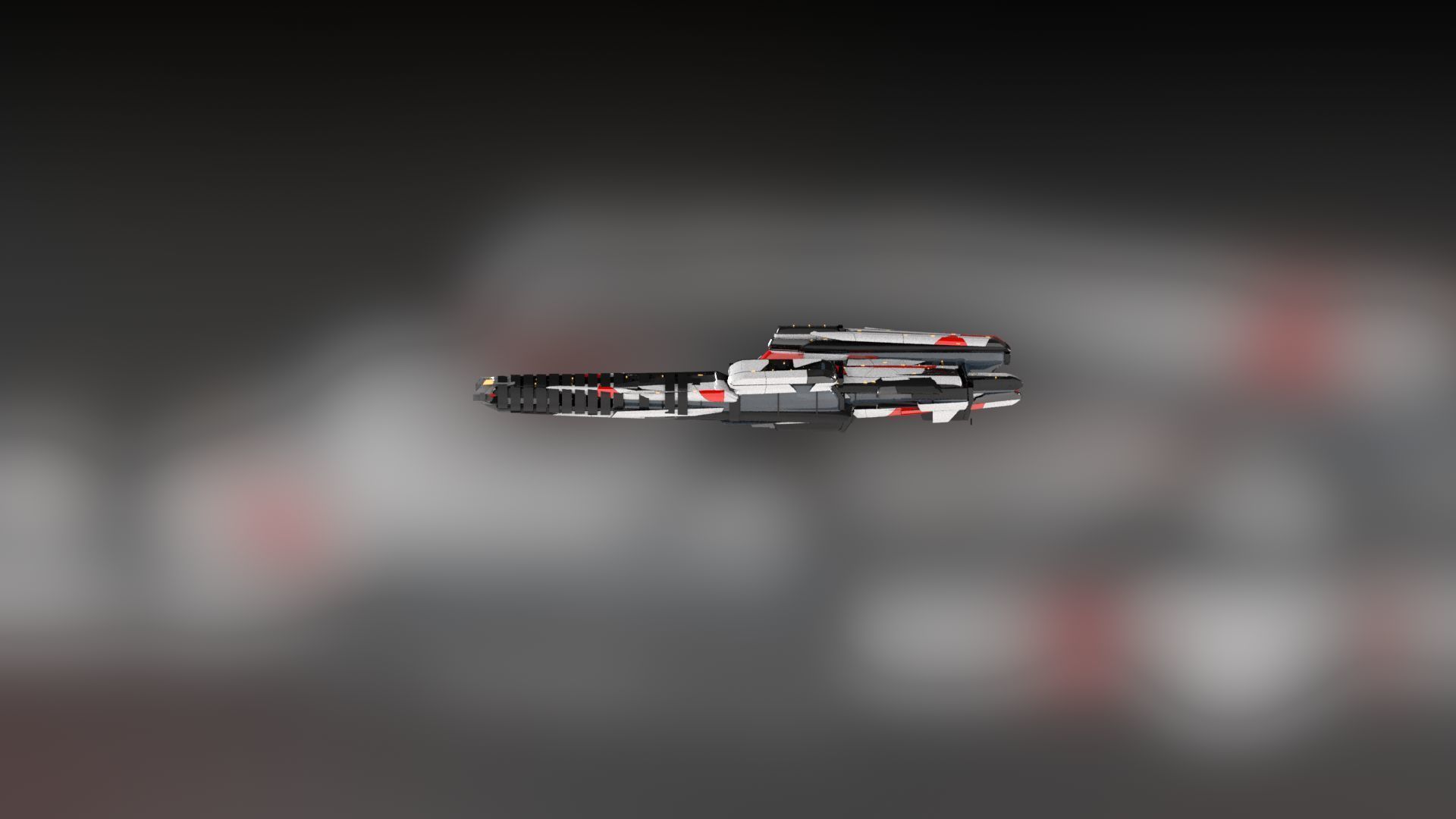 Lowpoly Sci-Fi Spaceship Sci fi Space Craft 20 Low-poly 3D model_2