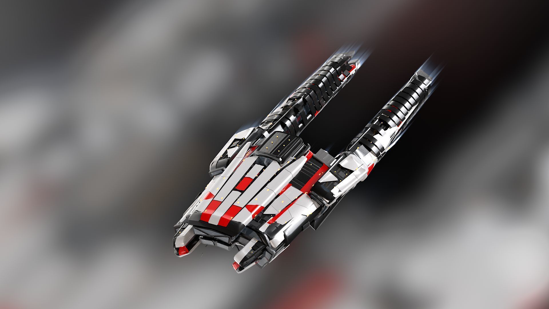 Lowpoly Sci-Fi Spaceship Sci fi Space Craft 20 Low-poly 3D model_1