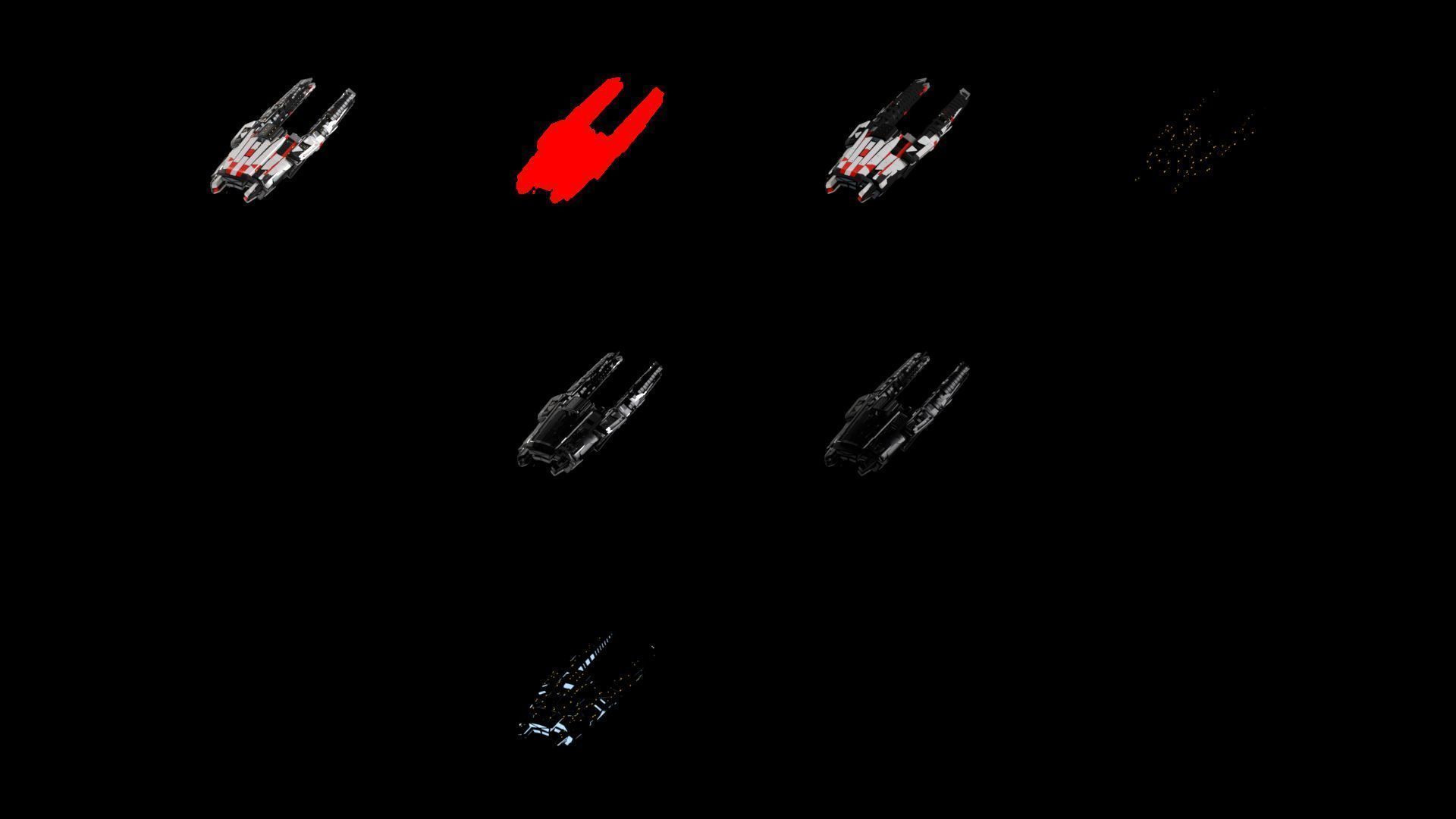 Lowpoly Sci-Fi Spaceship Sci fi Space Craft 20 Low-poly 3D model_4