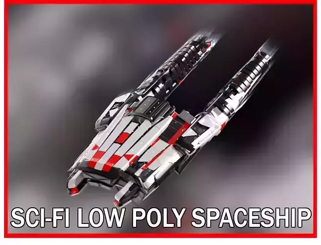 Lowpoly Sci-Fi Spaceship Sci fi Space Craft 20
